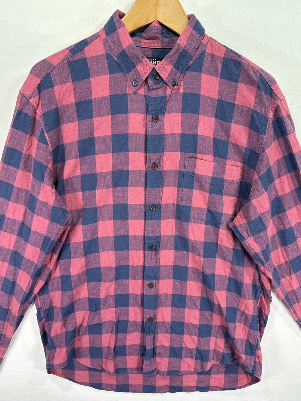 J. Crew Pink and Navy Buffalo Check Button-Down Shirt